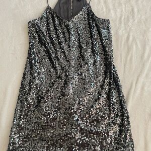 Express Gray Sequin Dress